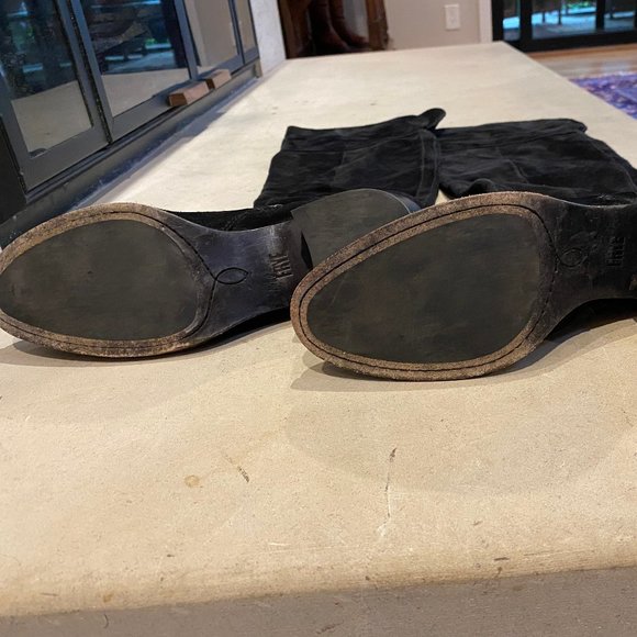 FRYE SUEDE CLARA BLACK OVER THE KNEE BOOTS - Picture 4 of 7